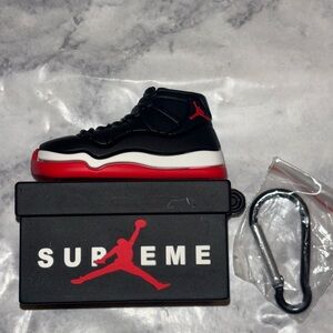 Silicon black and red Jordan AirPod PRO case with keychain